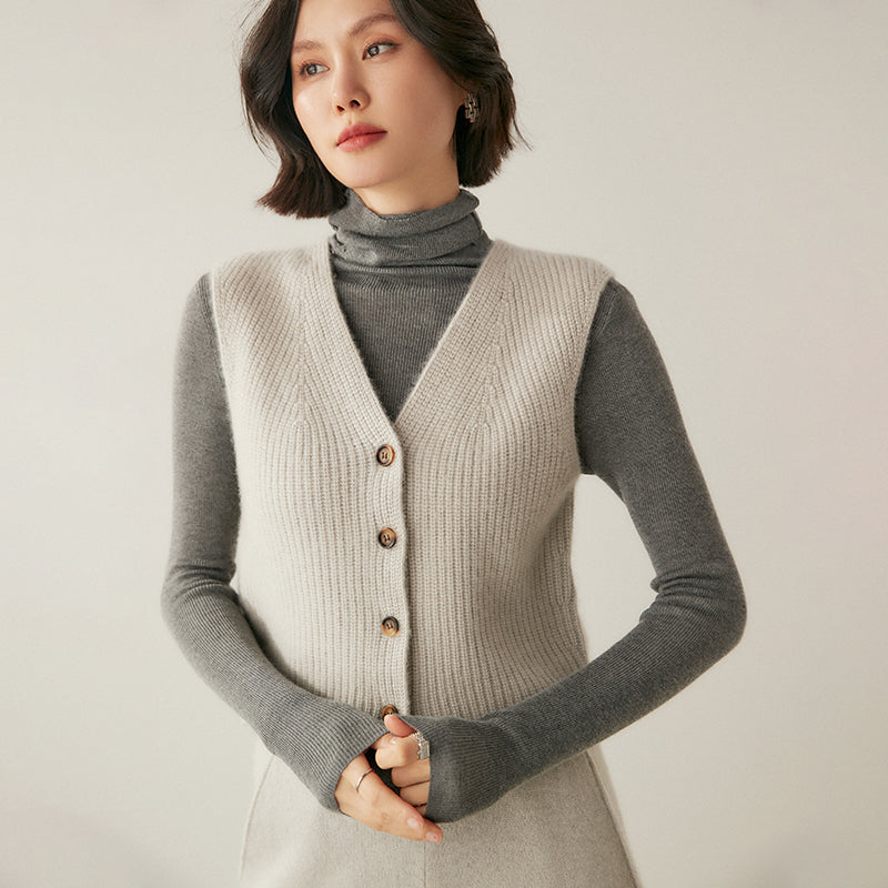 ADDONEE Autumn Winter Alxa Cashmere Sweater Knitwear Elegant Comfort Cardigan Vest Warm Clothing Tops