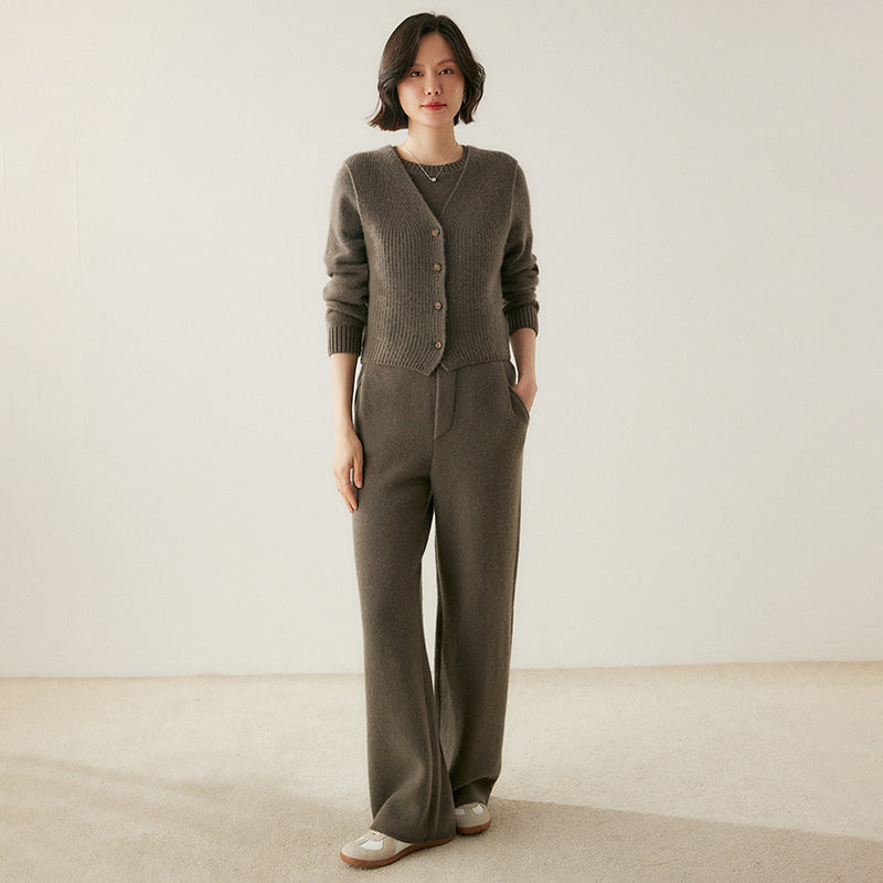 ADDONEE Autumn Winter Alxa Cashmere Sweater Knitwear Elegant Comfort Cardigan Vest Warm Clothing Tops