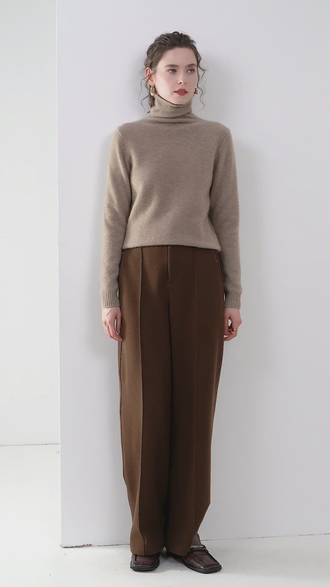 Addonee High Quality Basic Turtleneck 100% Cashmere Sweater Women's Pullover Loose Warm Comfort Tops Clothing