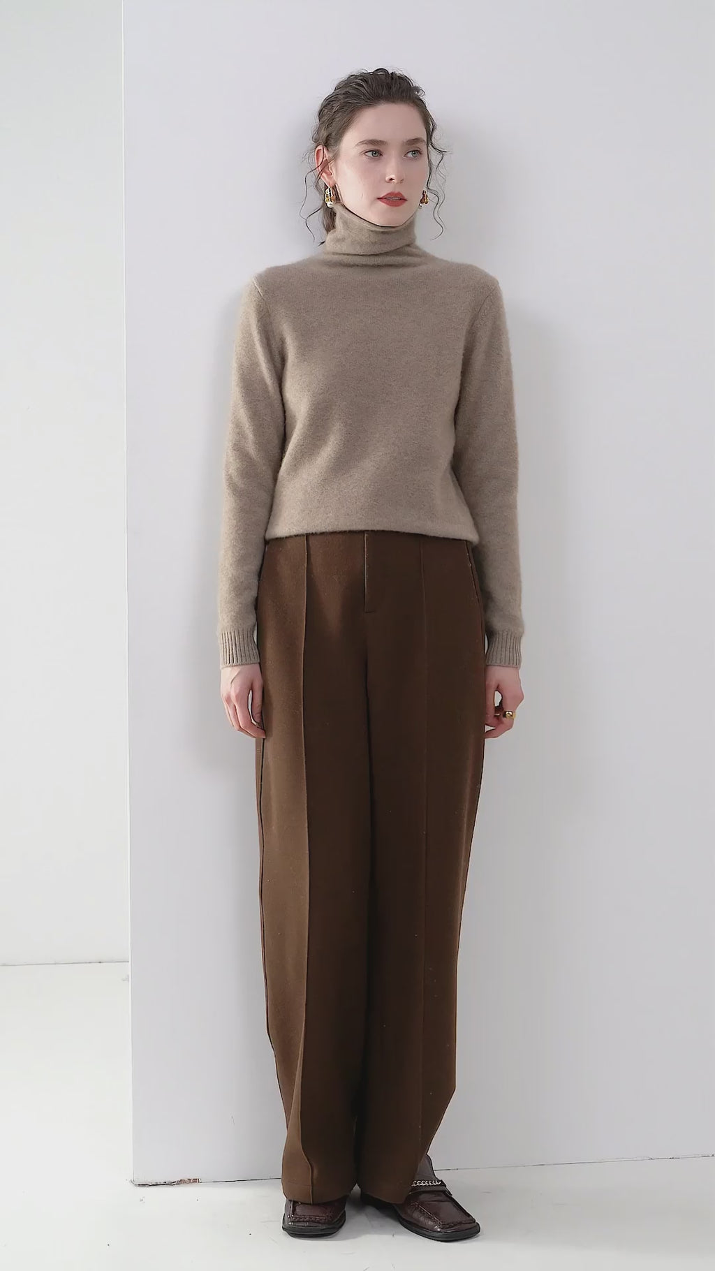 Addonee High Quality Basic Turtleneck 100% Cashmere Sweater Women's Pullover Loose Warm Comfort Tops Clothing
